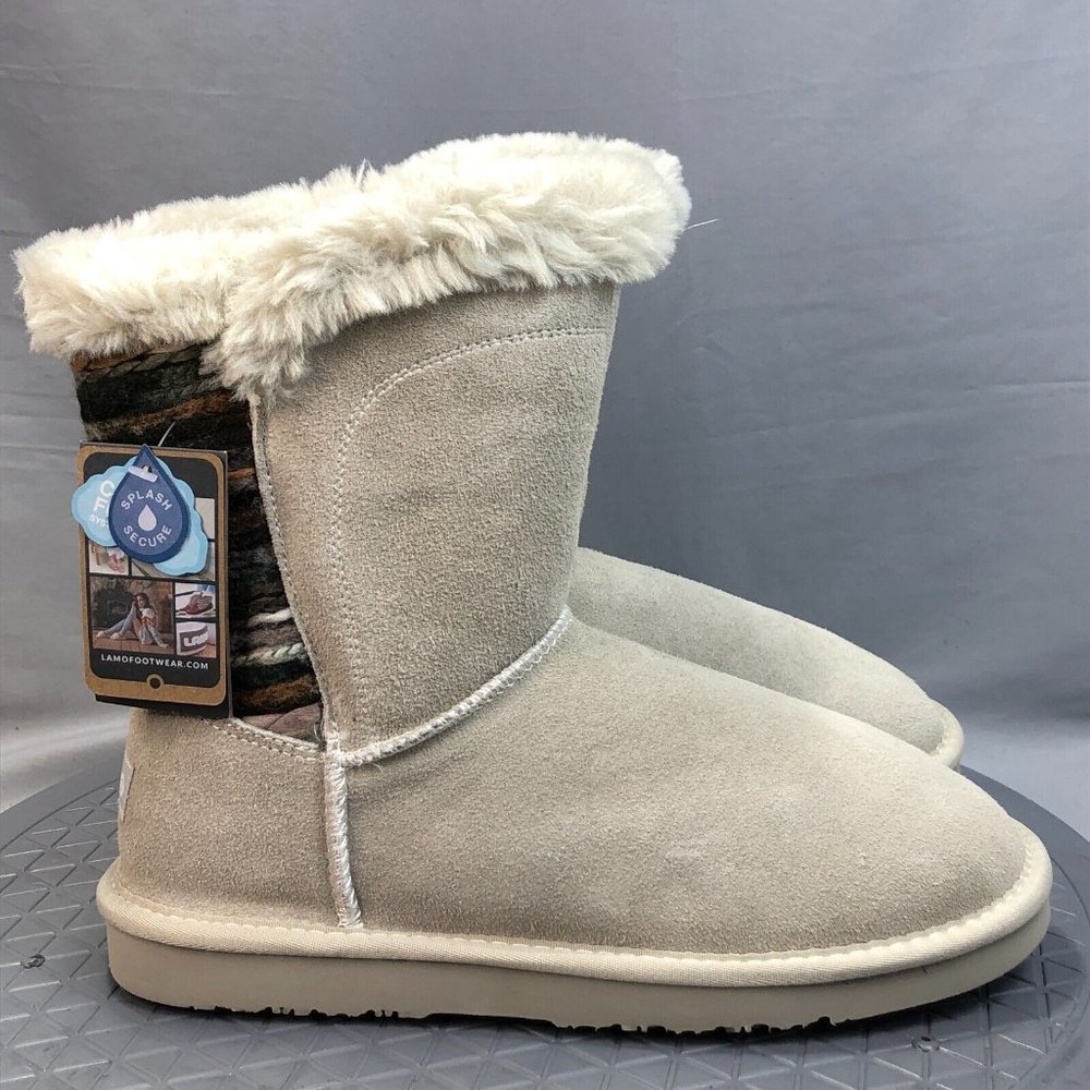 Lamo Willow Womens Boots Size 8 Gray Suede Water Stain Resistant Shoes